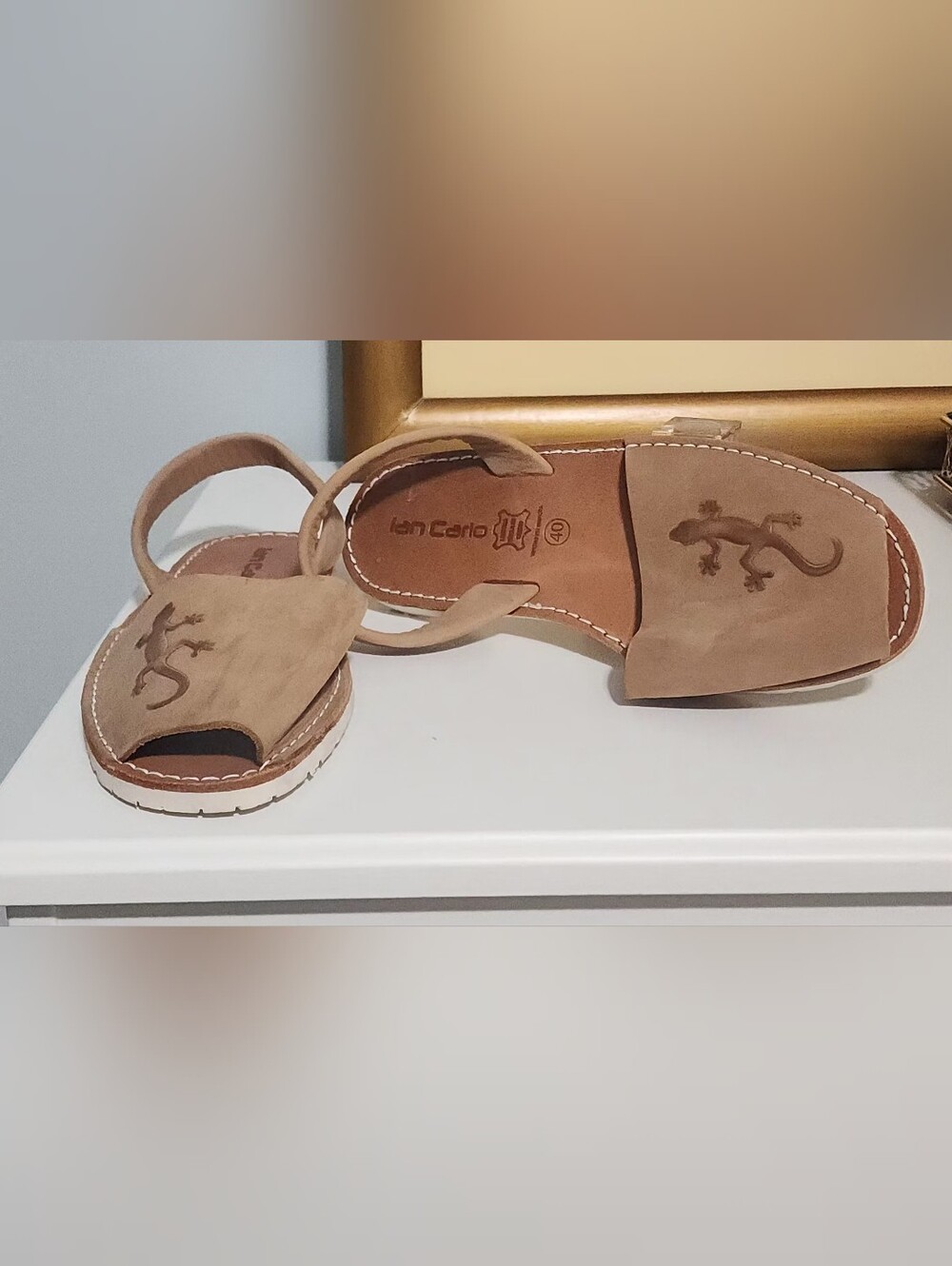 Tan Leather Geckos Avarca Sandals -